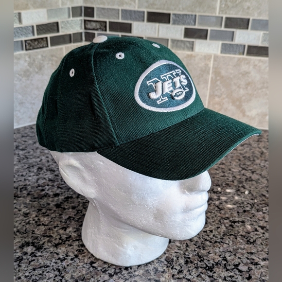 New York Jets VINTAGE Logo Athletic Men's Hat Cap Snap Back Green NFL Football - Picture 3 of 8